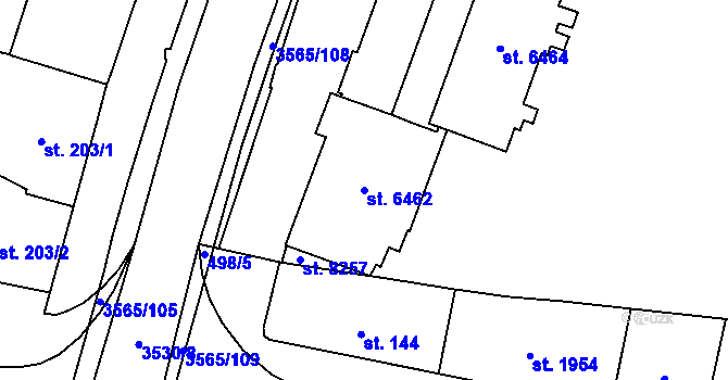 Parcela st. 6462 v KÚ Zlín, Katastrální mapa