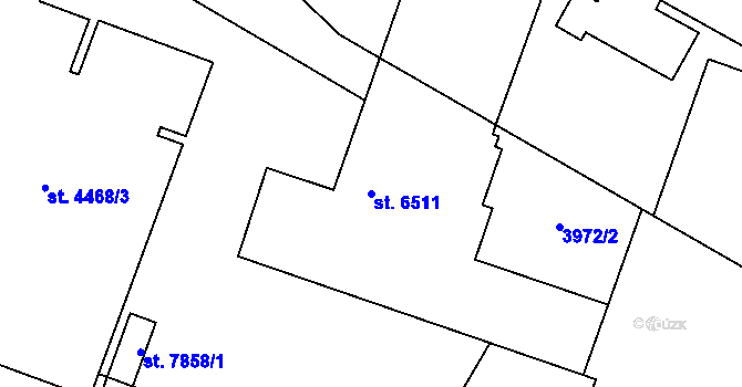 Parcela st. 6511 v KÚ Zlín, Katastrální mapa
