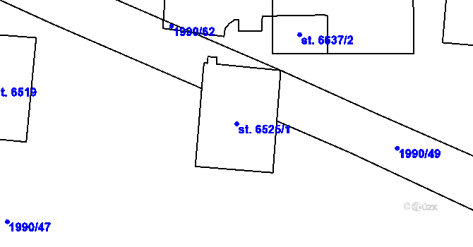 Parcela st. 6525/1 v KÚ Zlín, Katastrální mapa
