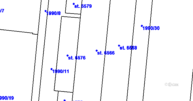 Parcela st. 6566 v KÚ Zlín, Katastrální mapa
