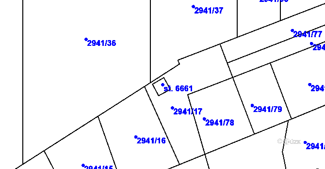 Parcela st. 6661 v KÚ Zlín, Katastrální mapa