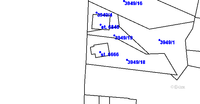 Parcela st. 6666 v KÚ Zlín, Katastrální mapa