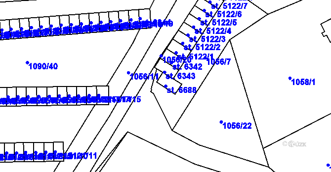 Parcela st. 6688 v KÚ Zlín, Katastrální mapa