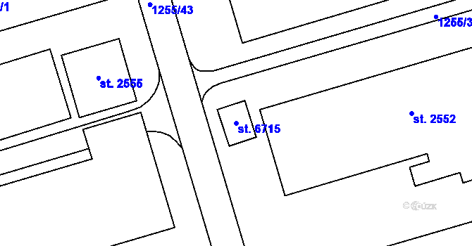 Parcela st. 6715 v KÚ Zlín, Katastrální mapa