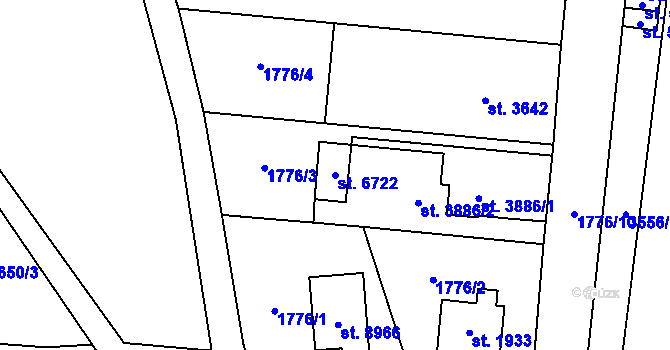 Parcela st. 6722 v KÚ Zlín, Katastrální mapa