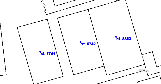 Parcela st. 6742 v KÚ Zlín, Katastrální mapa