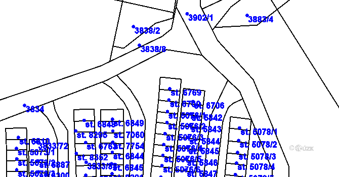 Parcela st. 6769 v KÚ Zlín, Katastrální mapa