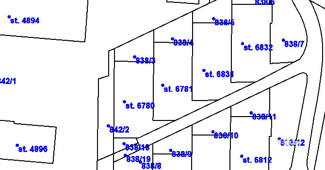 Parcela st. 6781 v KÚ Zlín, Katastrální mapa