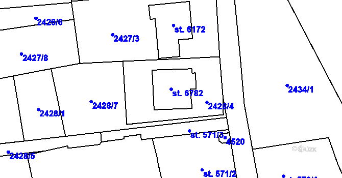 Parcela st. 6782 v KÚ Zlín, Katastrální mapa
