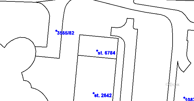 Parcela st. 6784 v KÚ Zlín, Katastrální mapa