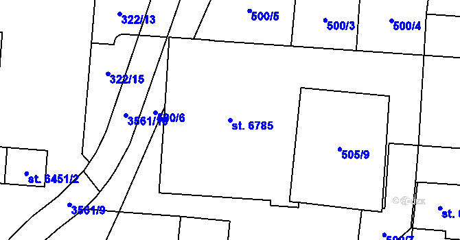 Parcela st. 6785 v KÚ Zlín, Katastrální mapa