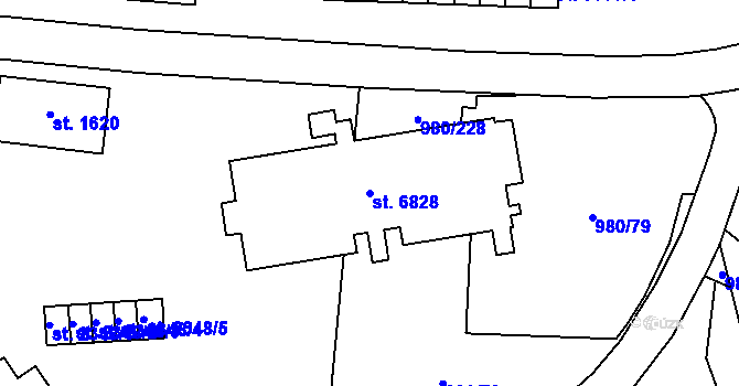 Parcela st. 6828 v KÚ Zlín, Katastrální mapa