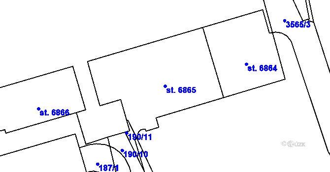 Parcela st. 6865 v KÚ Zlín, Katastrální mapa