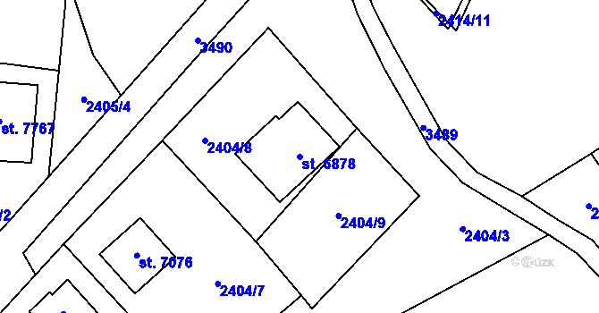 Parcela st. 6878 v KÚ Zlín, Katastrální mapa