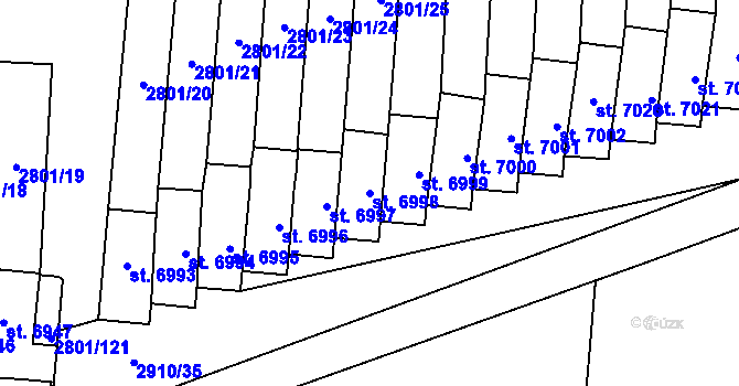 Parcela st. 6998 v KÚ Zlín, Katastrální mapa