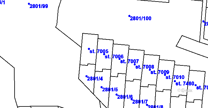 Parcela st. 7006 v KÚ Zlín, Katastrální mapa