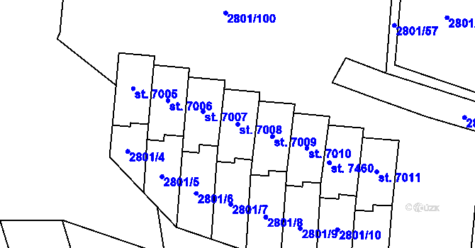 Parcela st. 7008 v KÚ Zlín, Katastrální mapa