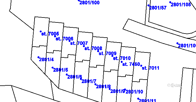 Parcela st. 7009 v KÚ Zlín, Katastrální mapa