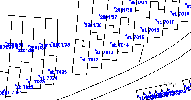 Parcela st. 7013 v KÚ Zlín, Katastrální mapa