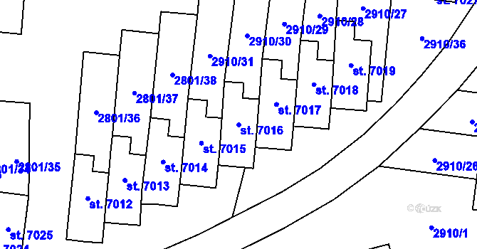 Parcela st. 7016 v KÚ Zlín, Katastrální mapa
