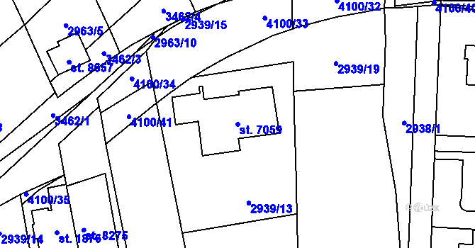 Parcela st. 7059 v KÚ Zlín, Katastrální mapa
