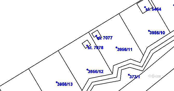 Parcela st. 7078 v KÚ Zlín, Katastrální mapa