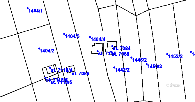 Parcela st. 7114 v KÚ Zlín, Katastrální mapa