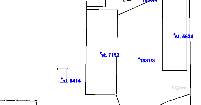 Parcela st. 7152 v KÚ Zlín, Katastrální mapa