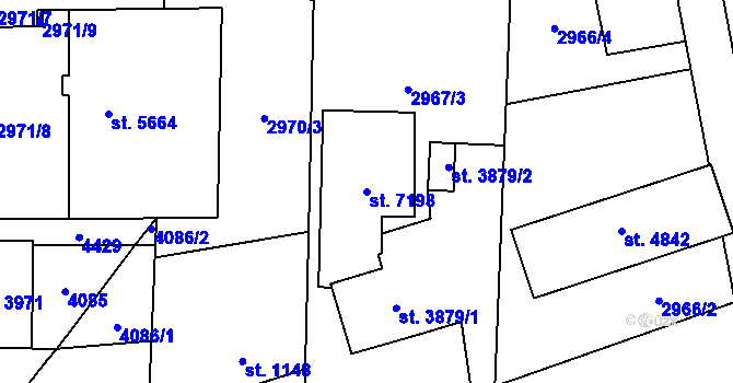 Parcela st. 7198 v KÚ Zlín, Katastrální mapa