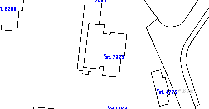Parcela st. 7223 v KÚ Zlín, Katastrální mapa