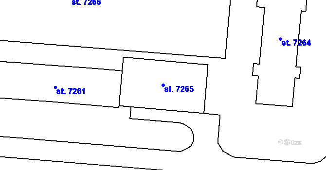 Parcela st. 7265 v KÚ Zlín, Katastrální mapa