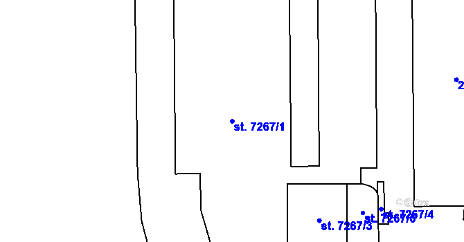 Parcela st. 7267/1 v KÚ Zlín, Katastrální mapa