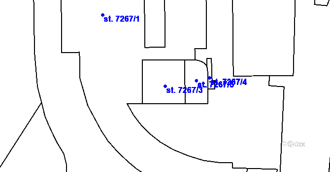 Parcela st. 7267/3 v KÚ Zlín, Katastrální mapa