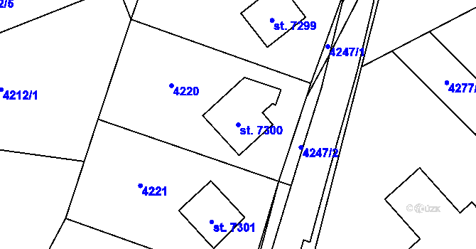Parcela st. 7300 v KÚ Zlín, Katastrální mapa