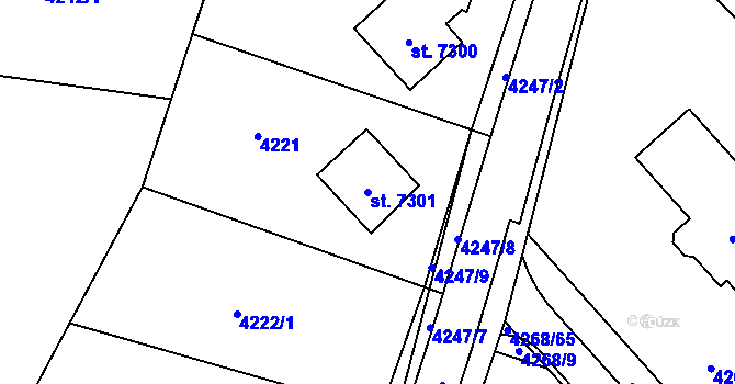 Parcela st. 7301 v KÚ Zlín, Katastrální mapa
