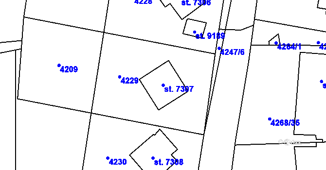 Parcela st. 7307 v KÚ Zlín, Katastrální mapa