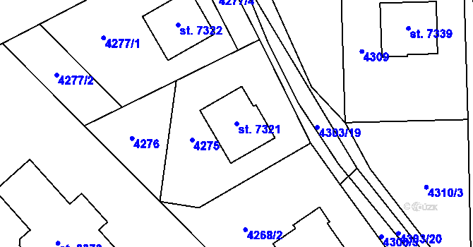 Parcela st. 7321 v KÚ Zlín, Katastrální mapa