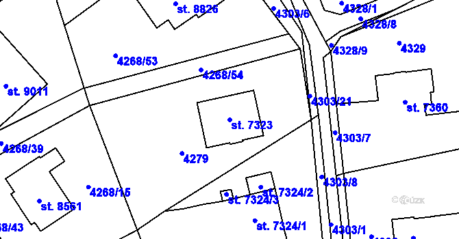 Parcela st. 7323 v KÚ Zlín, Katastrální mapa