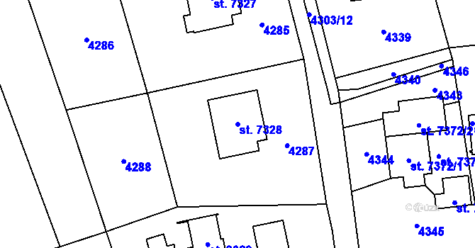 Parcela st. 7328 v KÚ Zlín, Katastrální mapa
