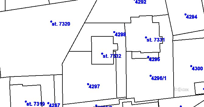 Parcela st. 7332 v KÚ Zlín, Katastrální mapa
