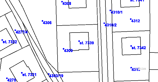 Parcela st. 7339 v KÚ Zlín, Katastrální mapa