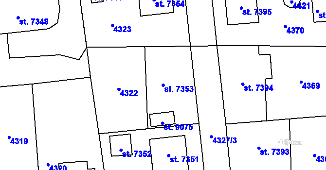 Parcela st. 7353 v KÚ Zlín, Katastrální mapa