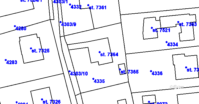 Parcela st. 7364 v KÚ Zlín, Katastrální mapa