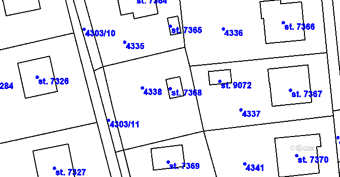 Parcela st. 7368 v KÚ Zlín, Katastrální mapa