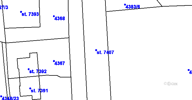 Parcela st. 7407 v KÚ Zlín, Katastrální mapa