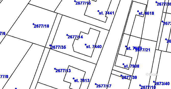 Parcela st. 7440 v KÚ Zlín, Katastrální mapa