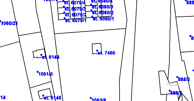 Parcela st. 7466 v KÚ Zlín, Katastrální mapa
