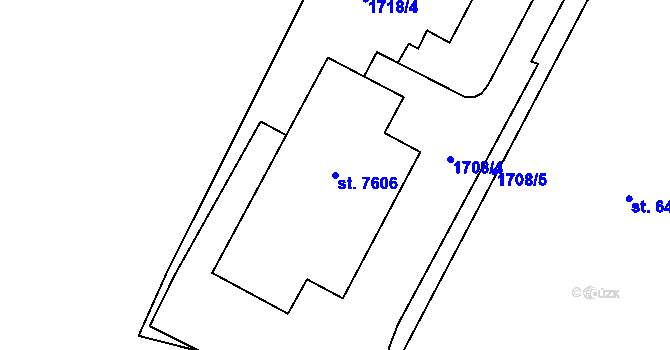 Parcela st. 7606 v KÚ Zlín, Katastrální mapa