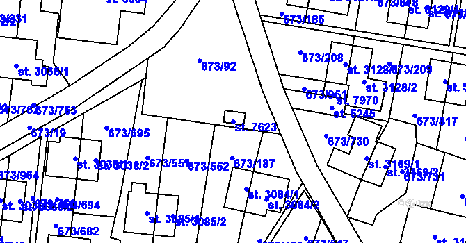 Parcela st. 7623 v KÚ Zlín, Katastrální mapa
