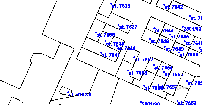 Parcela st. 7641 v KÚ Zlín, Katastrální mapa